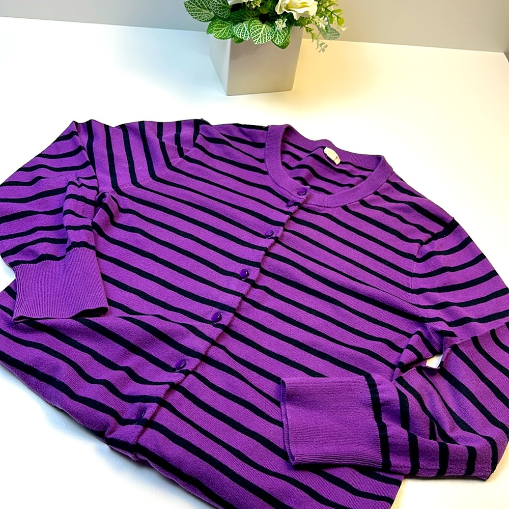 J. Crew striped Cardigan Sweater